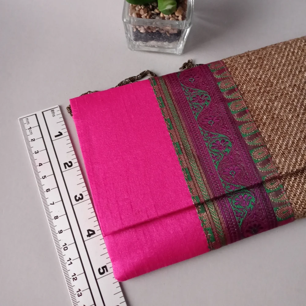 Boho Hand Bag Sunbeams  color pink canvas by India, Pre owned exelente condition